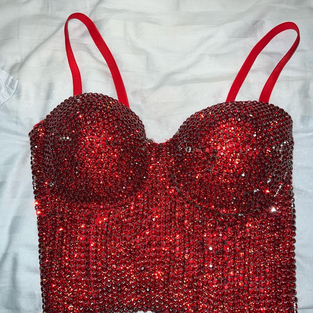 Windsor Red Rhinestone Bustier